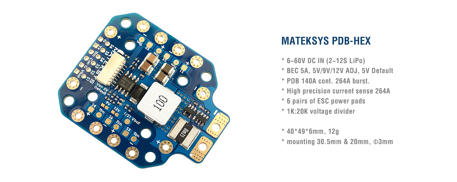 オイケ電源分配ボード Mateksys PDB HEX 12 - Drone Power Distribution Board のレビューと価格